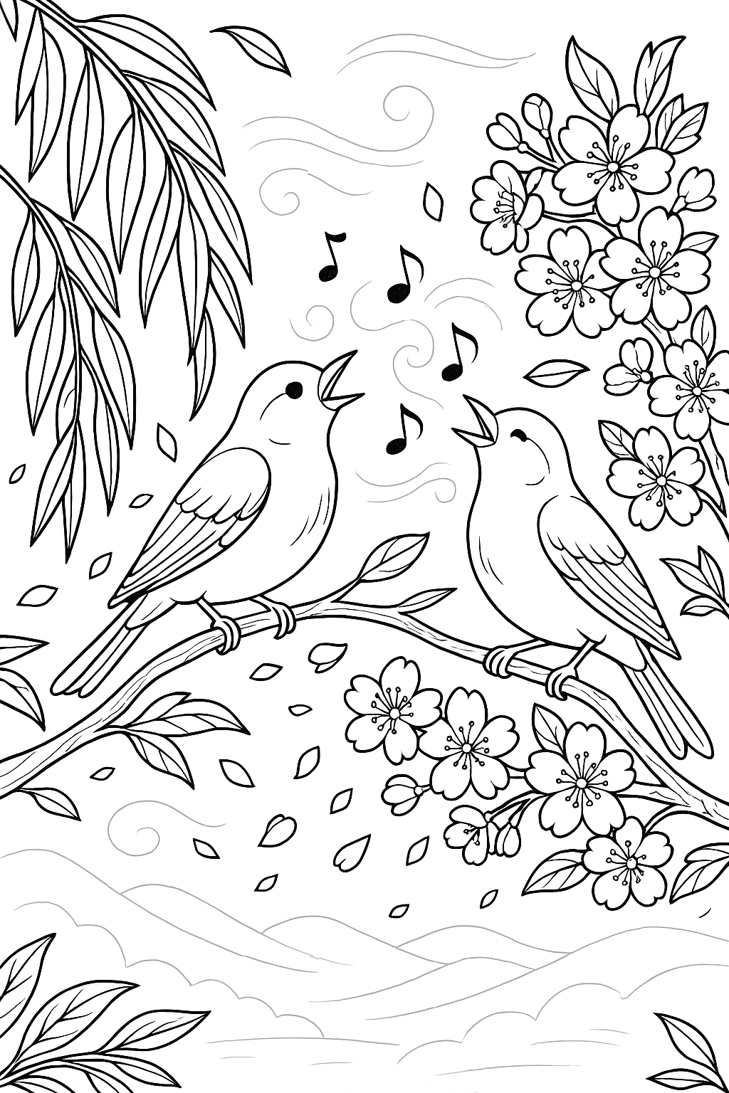 Seasonal Ikebana Inspirations: An Adult Coloring Journey Through Nature’s Cycles