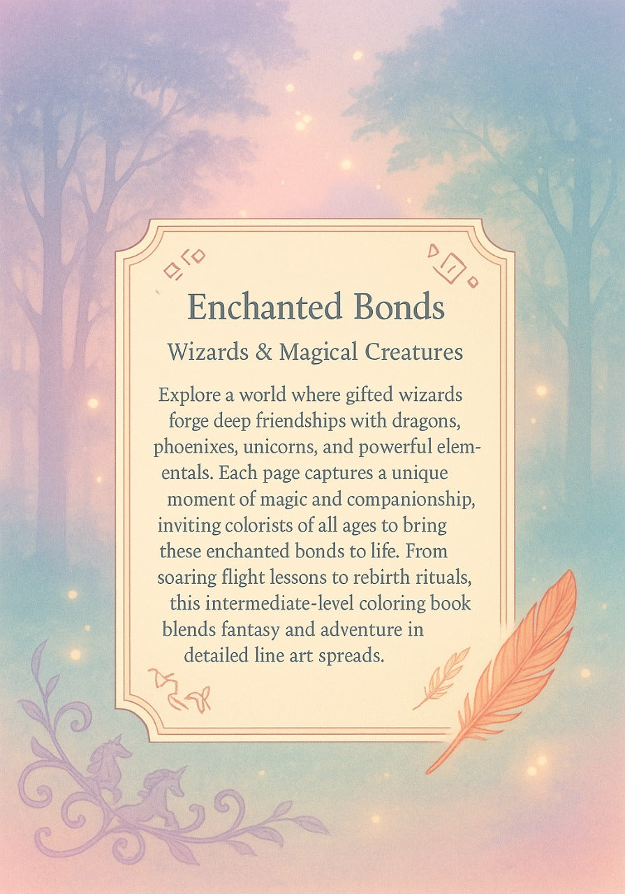 Enchanted Bonds: Wizards & Magical Creatures: Color the Bonds Between Sorcerers and Mythical Beings