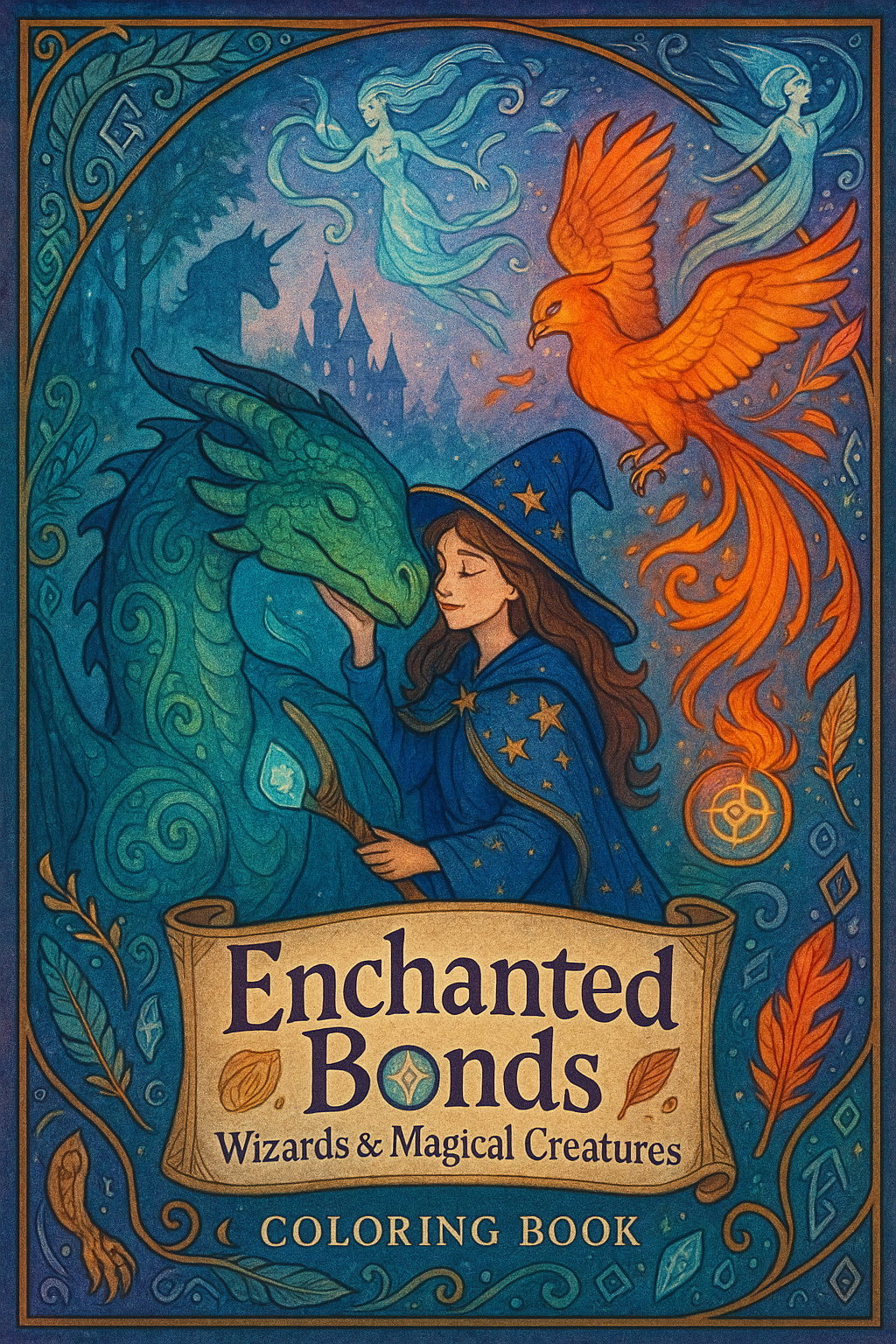 Enchanted Bonds: Wizards & Magical Creatures: Color the Bonds Between Sorcerers and Mythical Beings